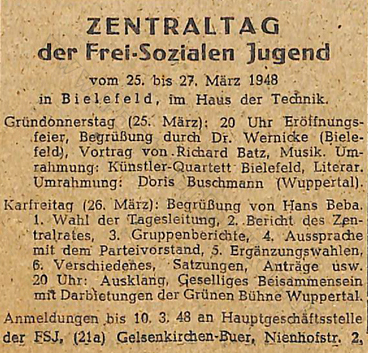 Zentraltag der Frei-Sozialen Jugend