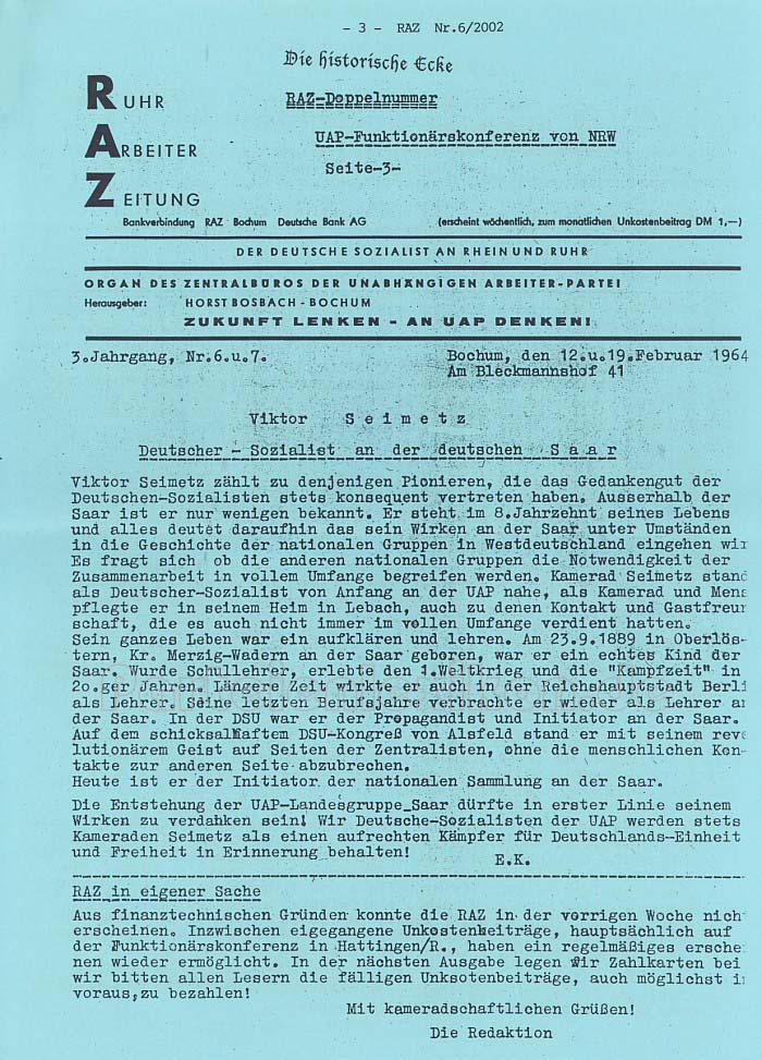 Ruhr-Arbeiter-Zeitung 9/1999