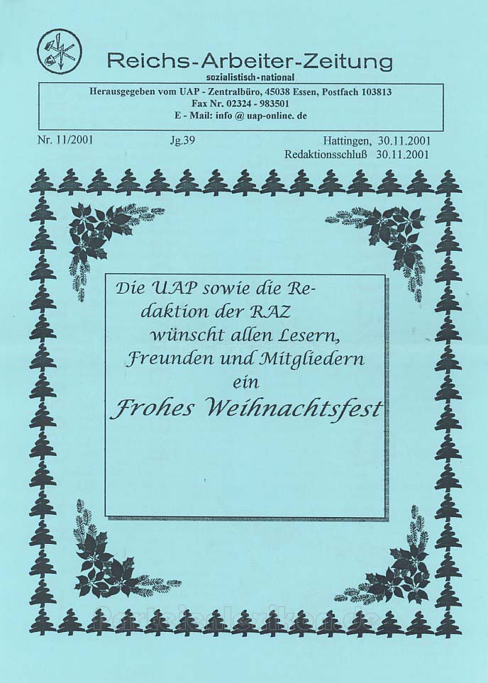 Reichs-Arbeiter-Zeitung 11/2001