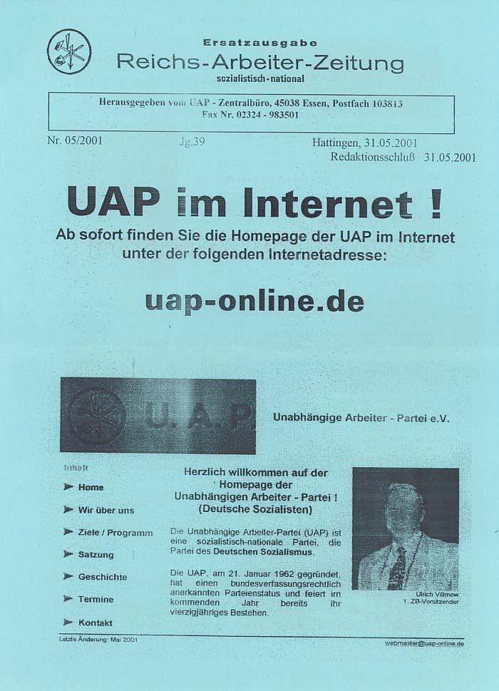 Reichs-Arbeiter-Zeitung 5/2001